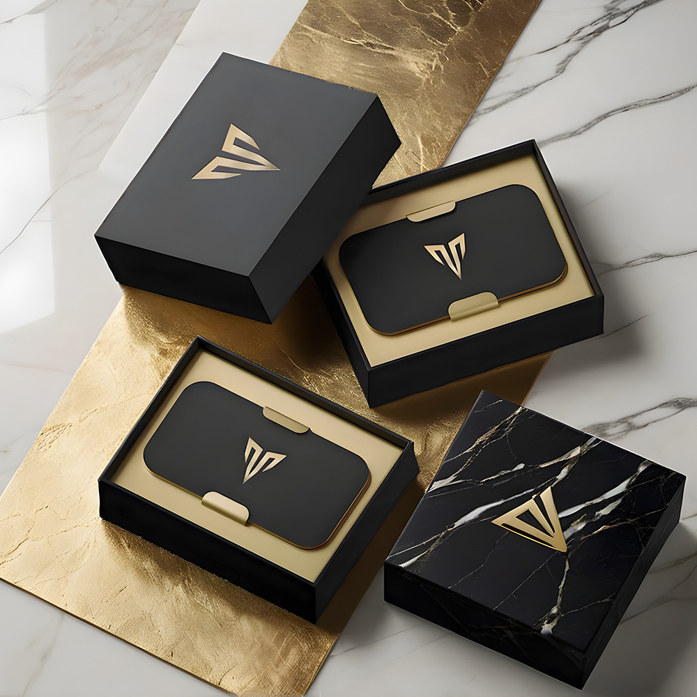 Custom business card boxes with logo and branding
