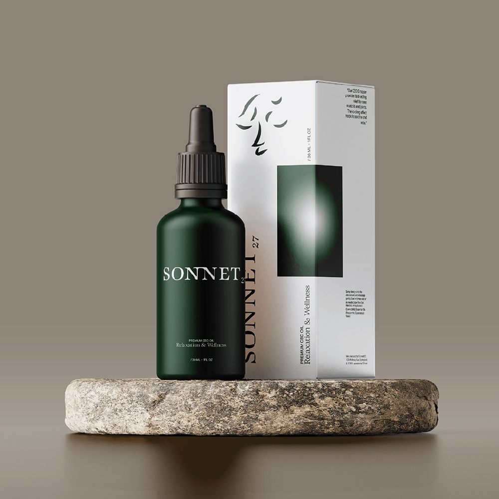 Premium Organic CBD Oil in custom CBD oil packaging