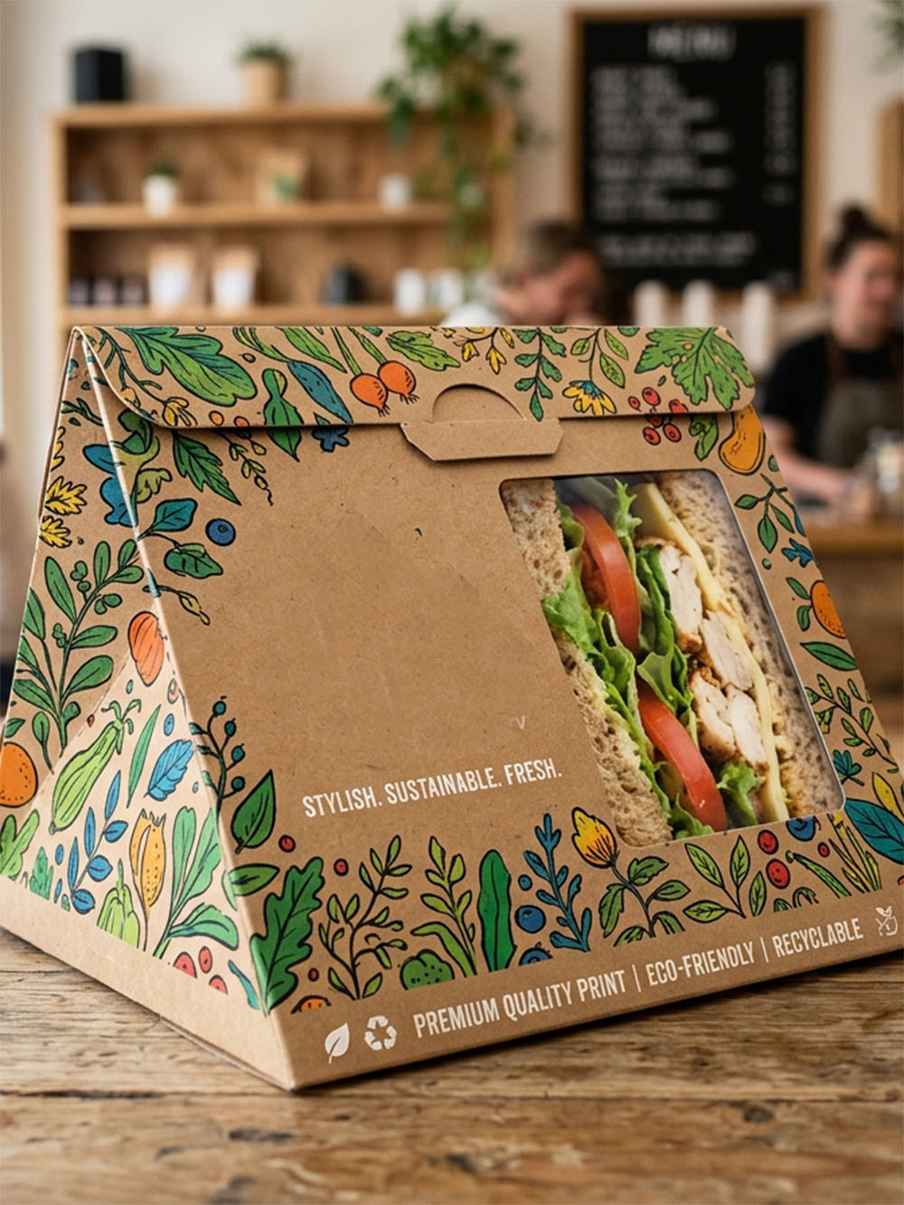 Custom kraft sandwich packaging box