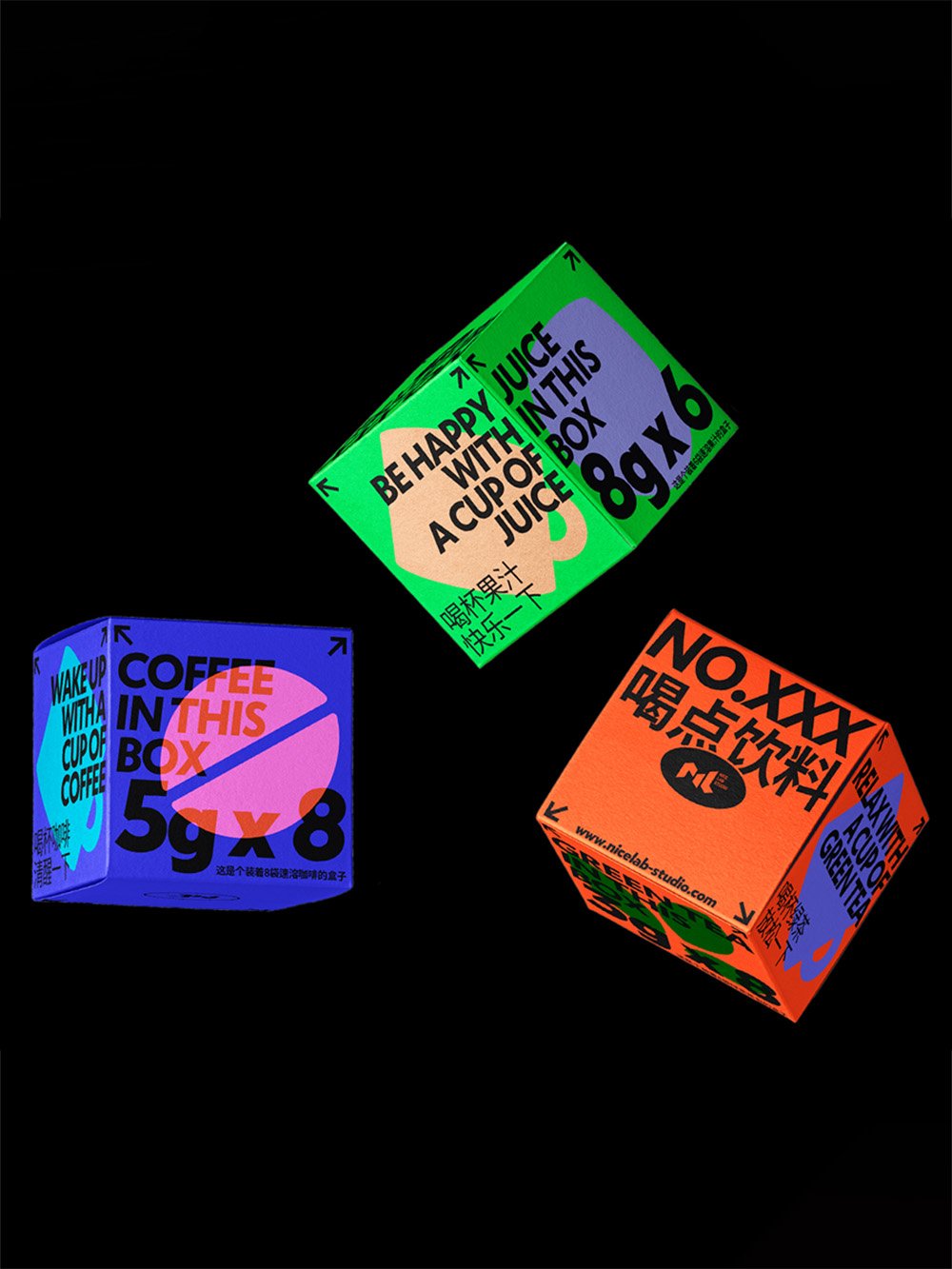 Fluorescent color boxes packaging