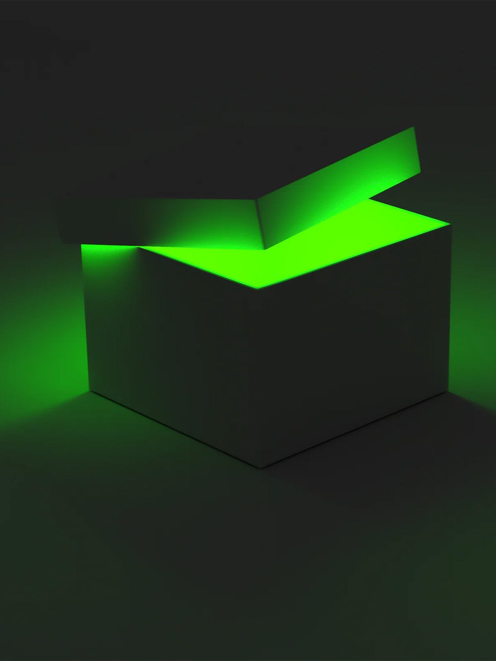 Printed fluorescent color boxes