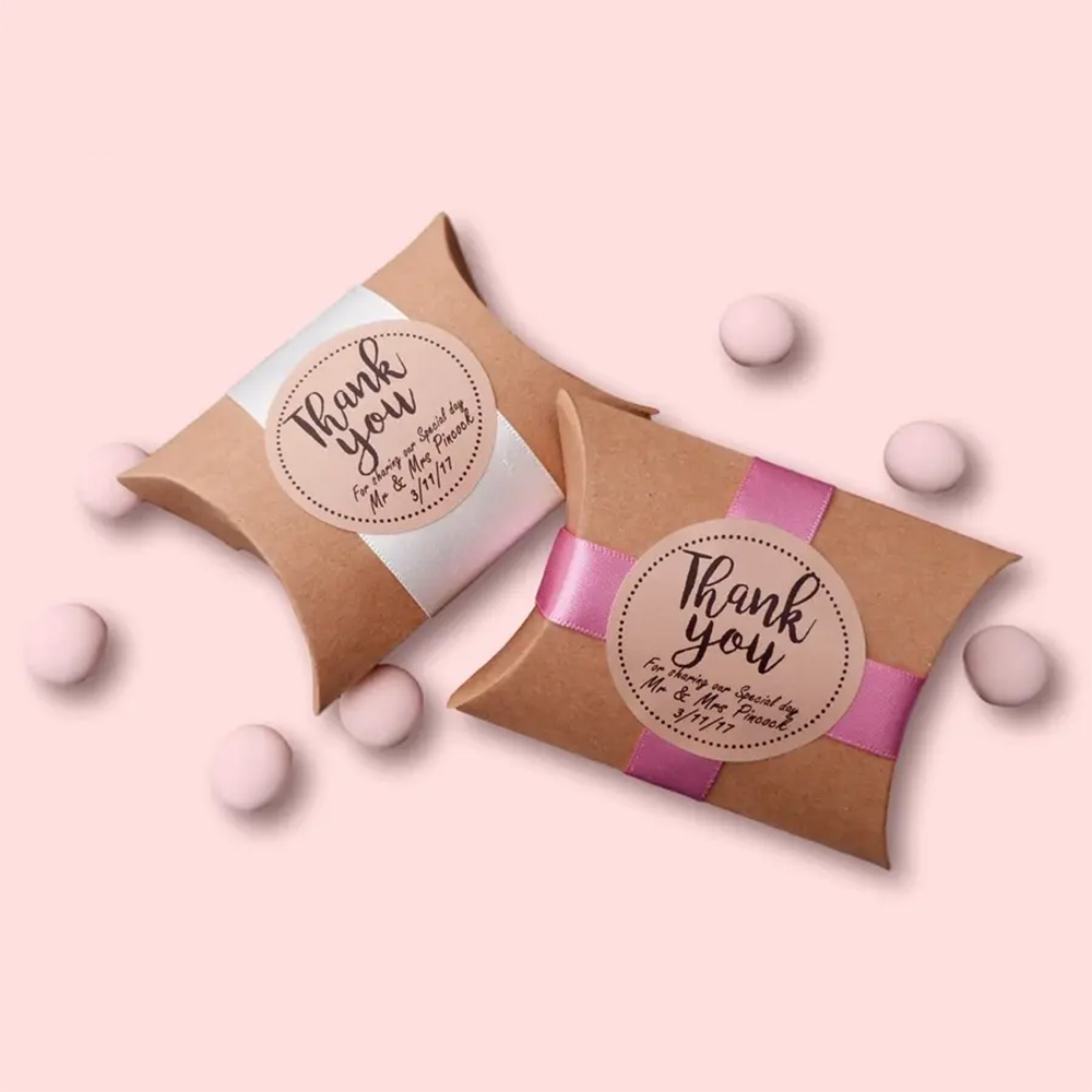 Custom Kraft Paper Gift Pillow Boxes