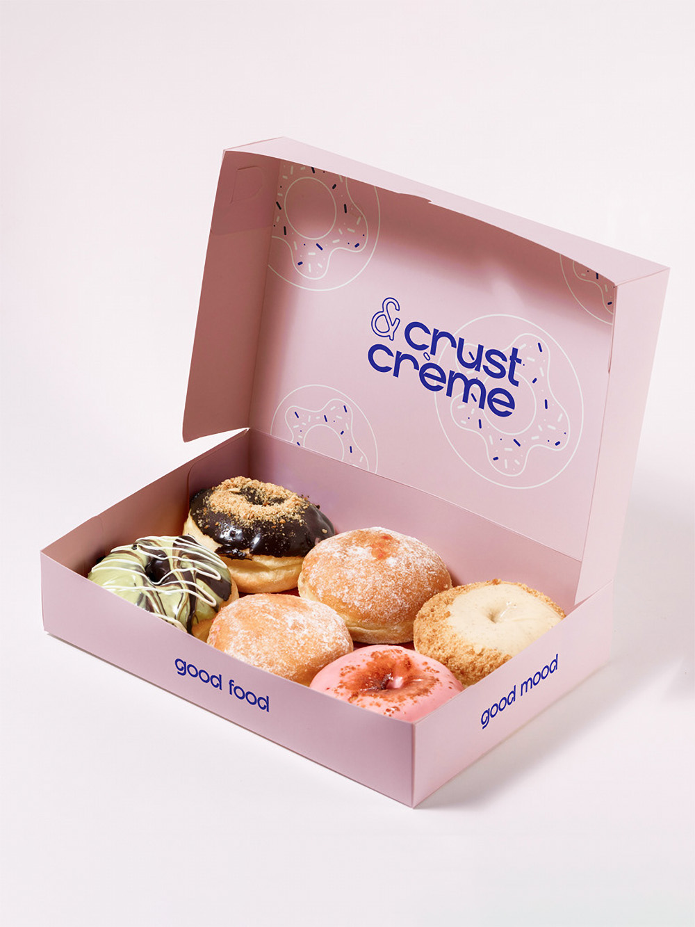 Custom printed donut packaging boxes with inserts designed to keep donuts protected, fresh and visually appealing