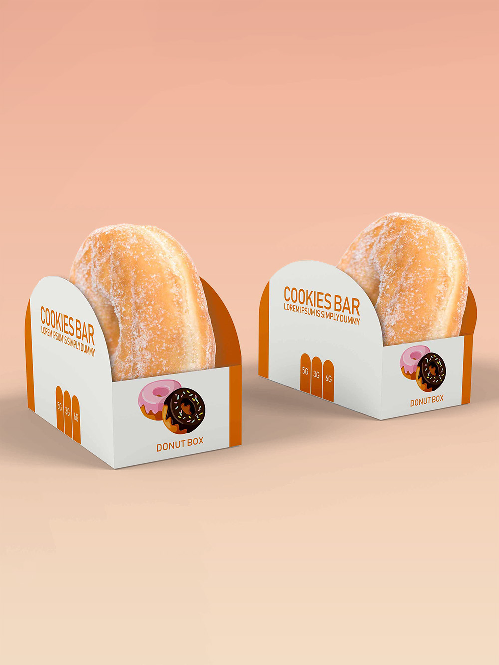 Custom printed donut packaging boxes with inserts designed to keep donuts protected, fresh and visually appealing