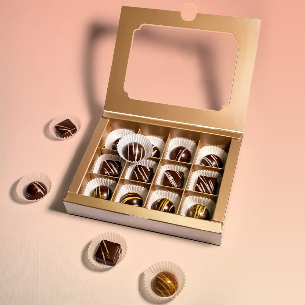Custom printed truffle boxes designed to protect delicate chocolate truffles during retail display and delivery