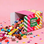 Eco-friendly personalized candy gift boxes – durable custom boxes with window cut-outs & vibrant full-color CMYK printing for weddings, birthdays & holidays