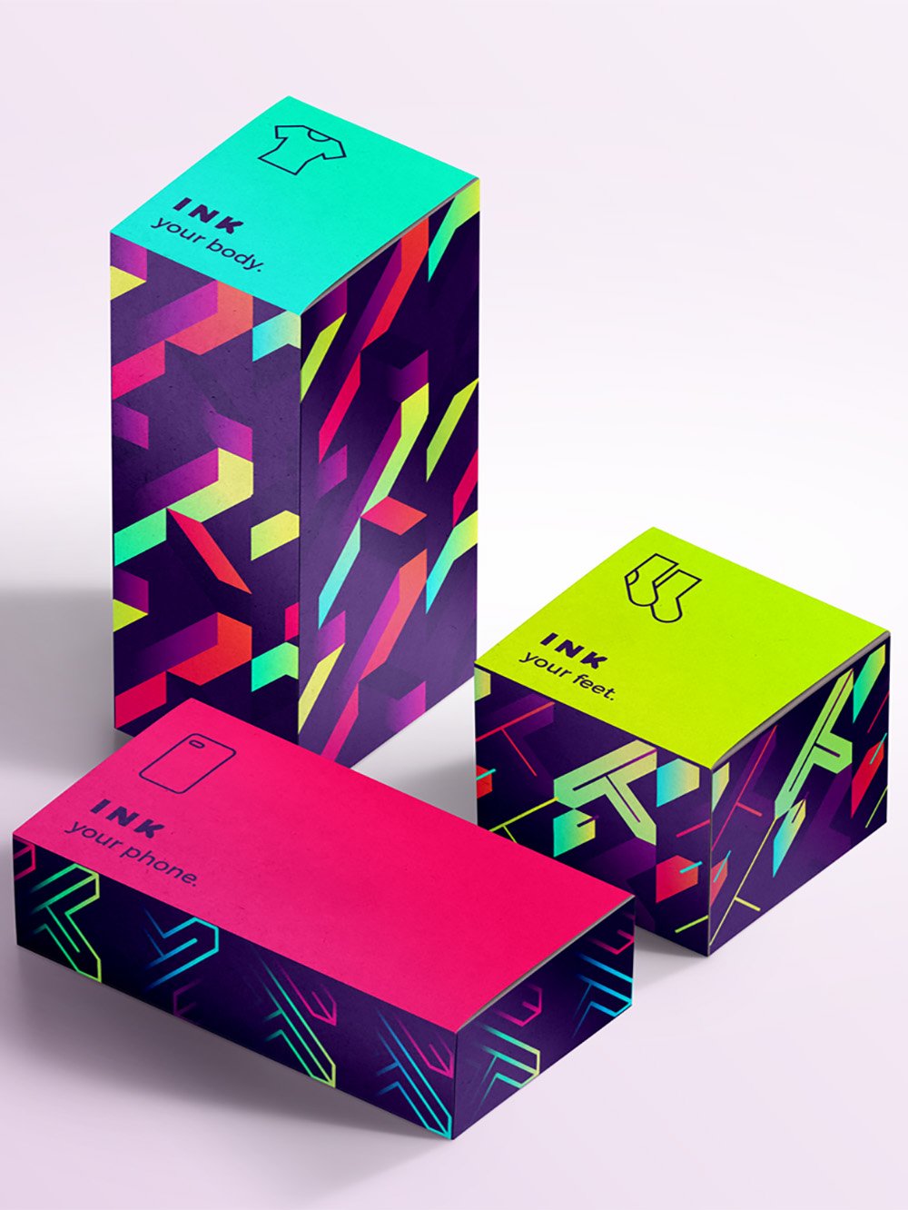 Printed fluorescent color boxes