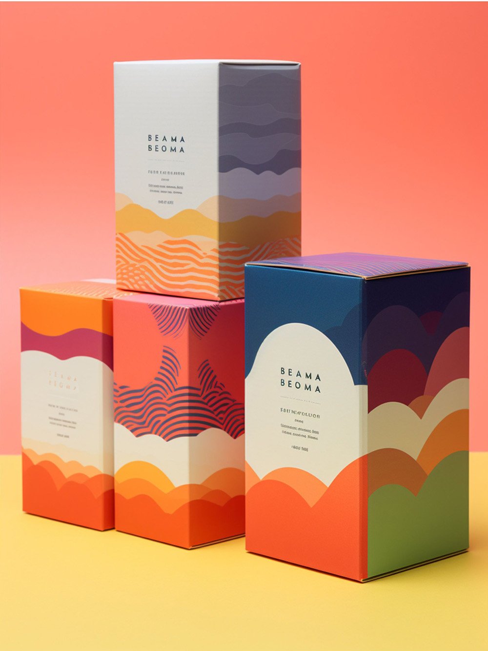 Printed fluorescent color boxes