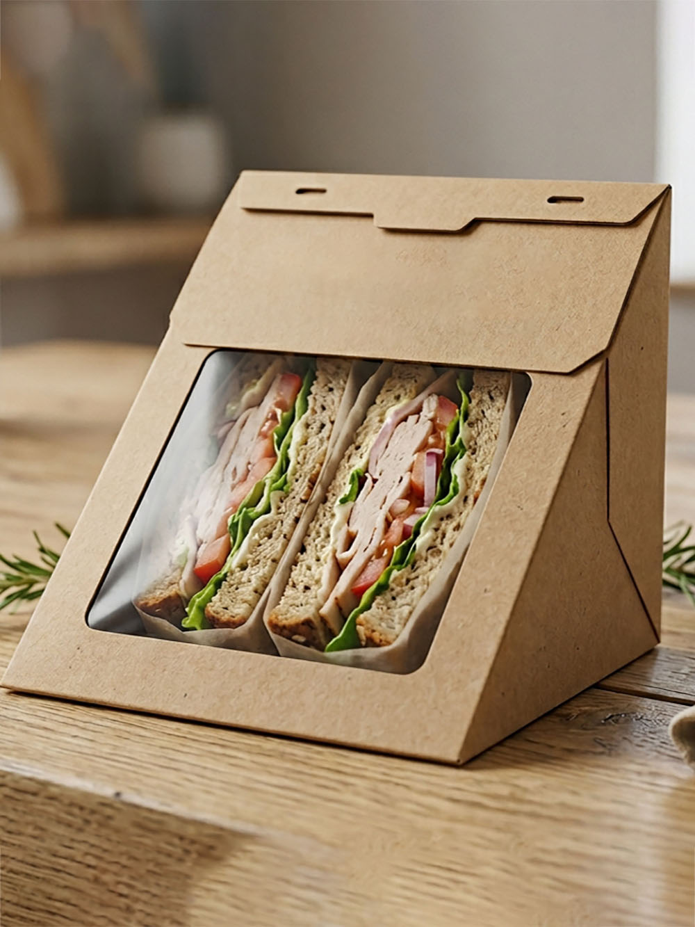 Custom kraft sandwich packaging box