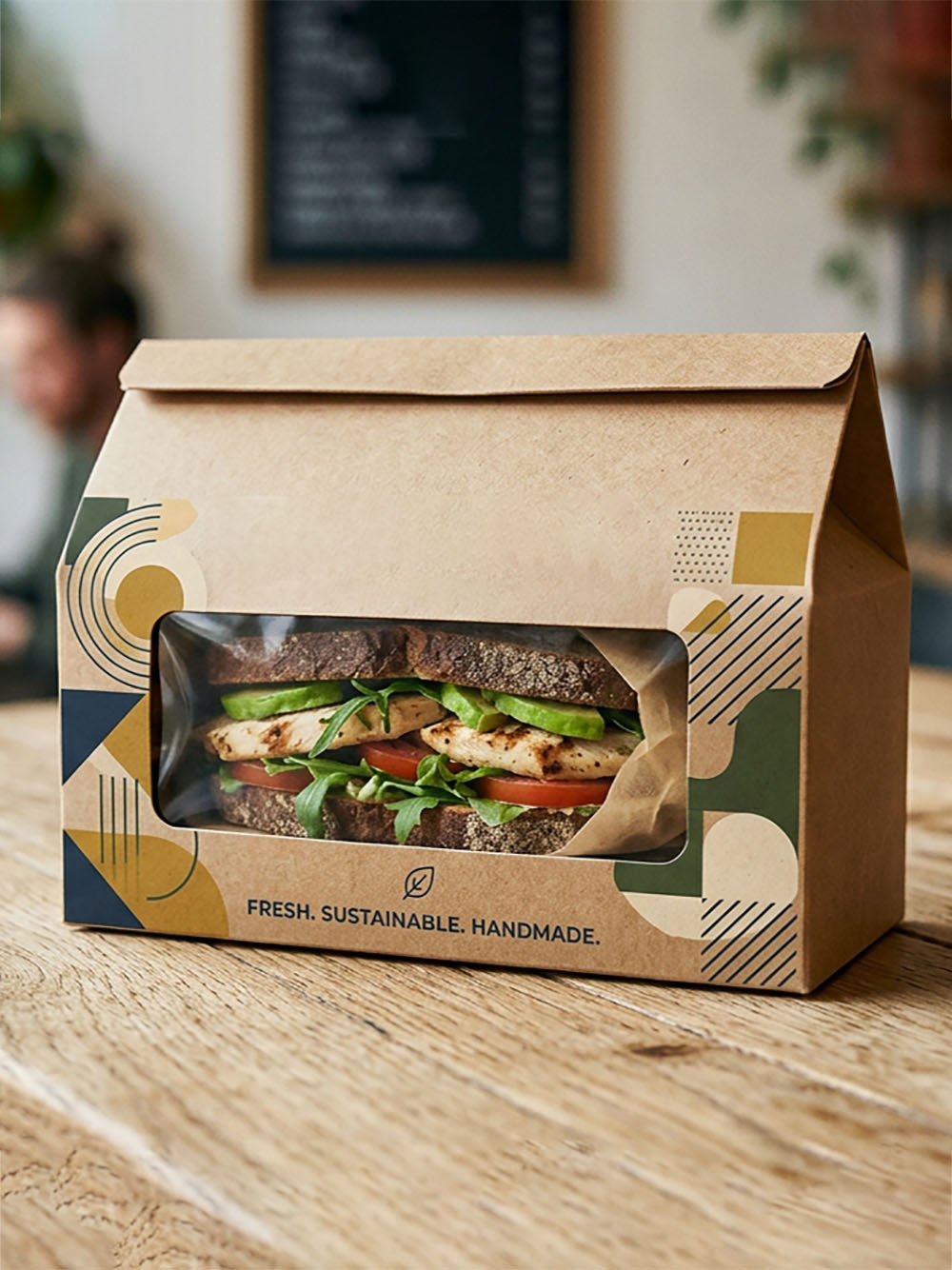 Custom kraft sandwich packaging box