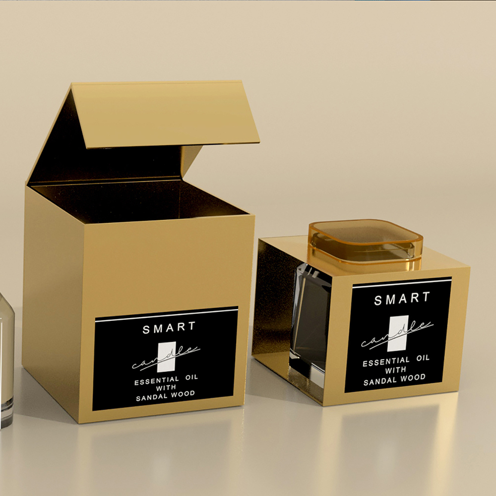 Custom rigid candle boxes with magnetic closure designed for high end candle presentation and brand impact