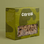 Custom printed cereal boxes made from eco friendly cardboard for breakfast brands and organic food products