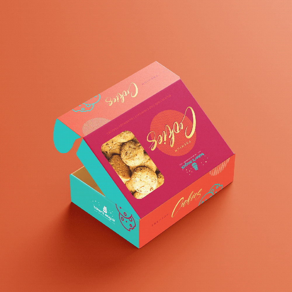 Custom printed cookie boxes with inserts designed to protect soft and baked cookies during delivery and shelf display