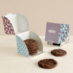Personalised cookie packaging boxes with window display made from eco friendly cardboard for retail, gifting and online orders