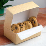 Personalised cookie packaging boxes with window display made from eco friendly cardboard for retail, gifting and online orders