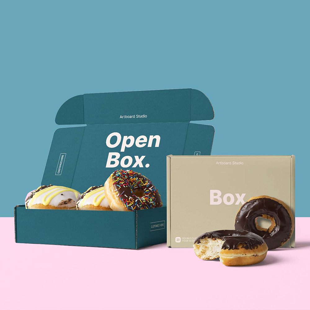 Custom donut boxes wholesale in the UK with printed branding, food safe materials and secure packaging for bakeries and donut shops