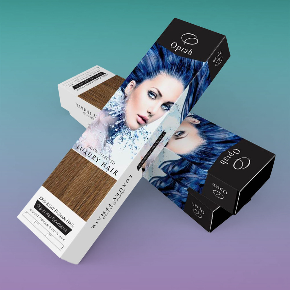 Printed custom hair extension boxes for branded products