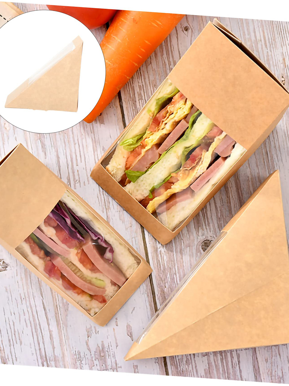 Leak-proof sandwich box for fast food packaging