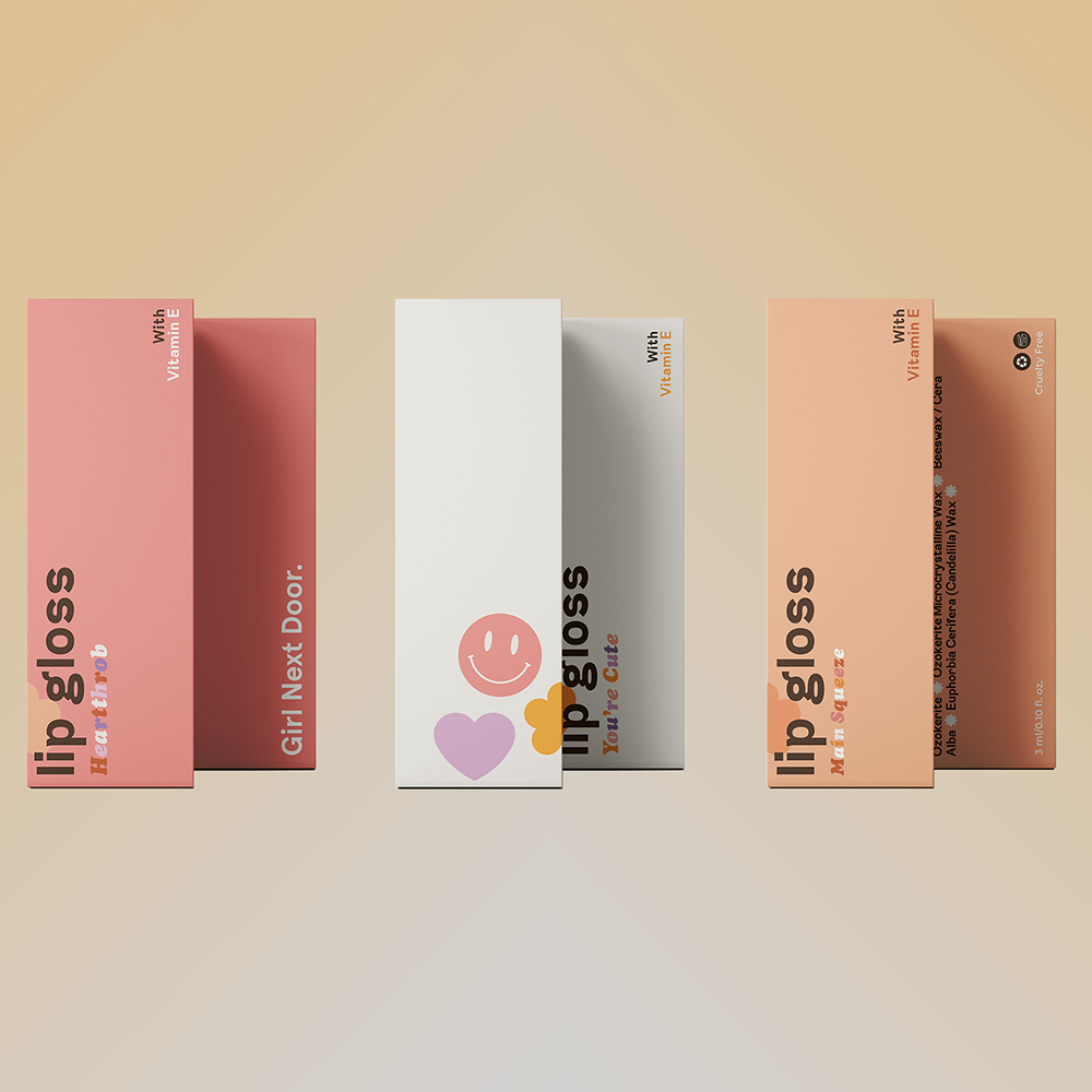 Custom lip gloss boxes with logo and premium finish