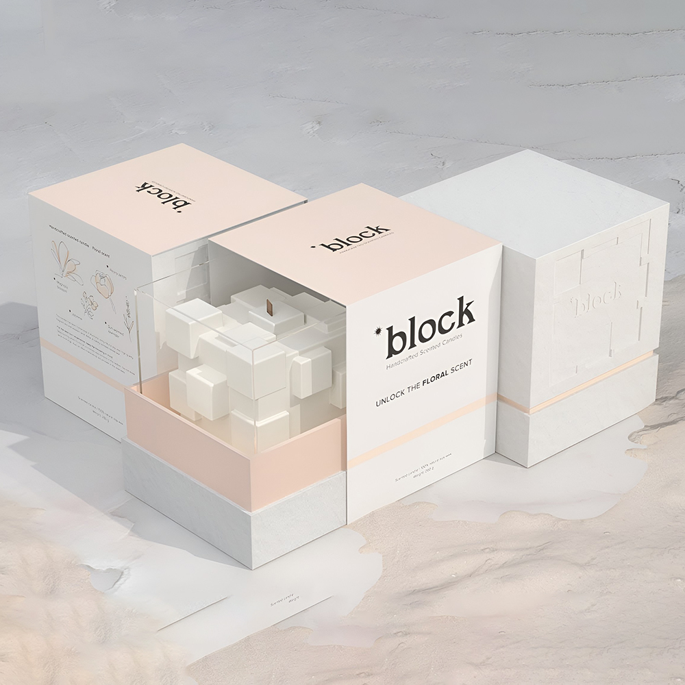 Printed custom candle rigid packaging boxes for retail