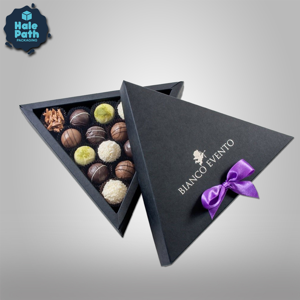 Custom triangular gift boxes with foam insert