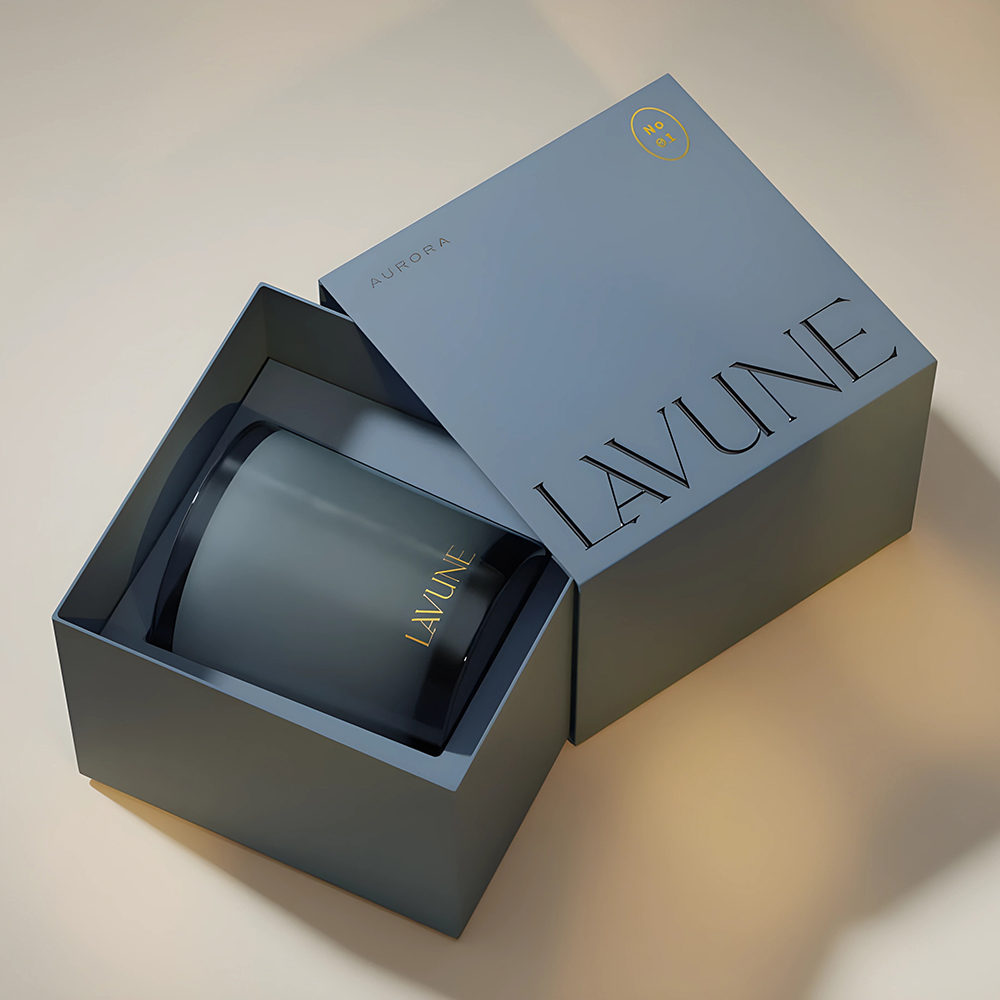 Printed custom candle rigid packaging boxes for retail