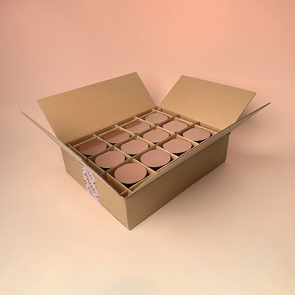 Custom corrugated candle boxes with printed branding for ecommerce delivery and bulk distribution