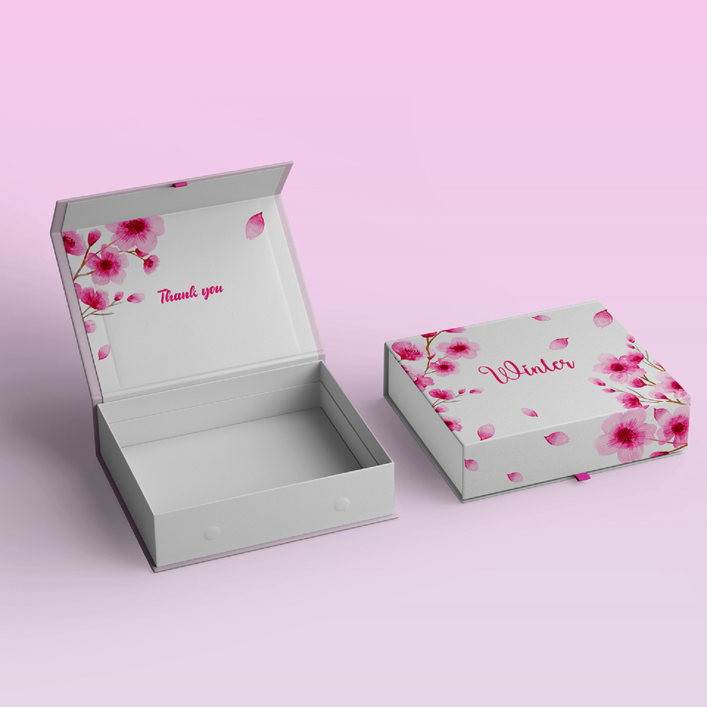 Stylish white rigid box suitable for gift packaging and product storage