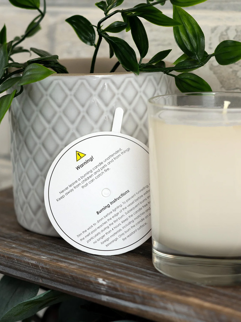 Custom candle dust covers UK for soy wax jar candles with printed logo and eco friendly recyclable card
