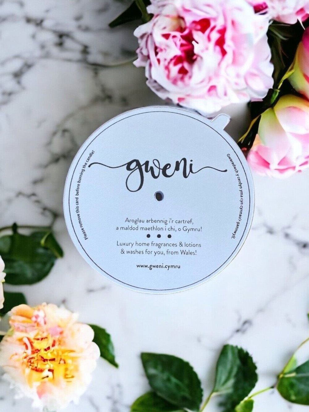 Custom candle dust covers UK for soy wax jar candles with printed logo and eco friendly recyclable card