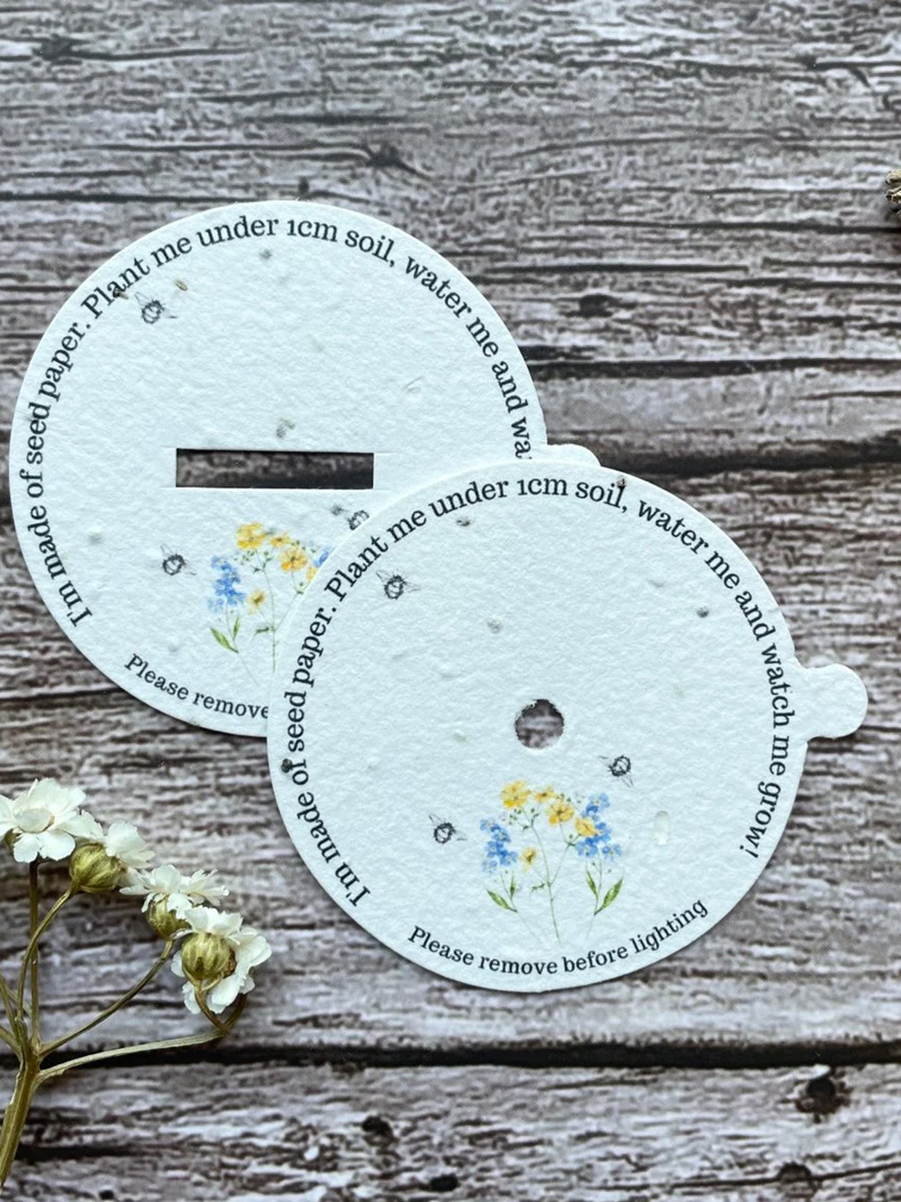 Custom candle dust covers UK for soy wax jar candles with printed logo and eco friendly recyclable card