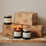 Custom corrugated candle boxes with printed branding for ecommerce delivery and bulk distribution