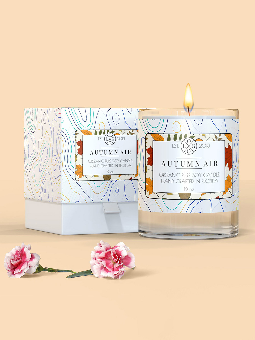 Custom premium luxury rigid candle boxes UK manufacturer with magnetic closure and foil logo finish