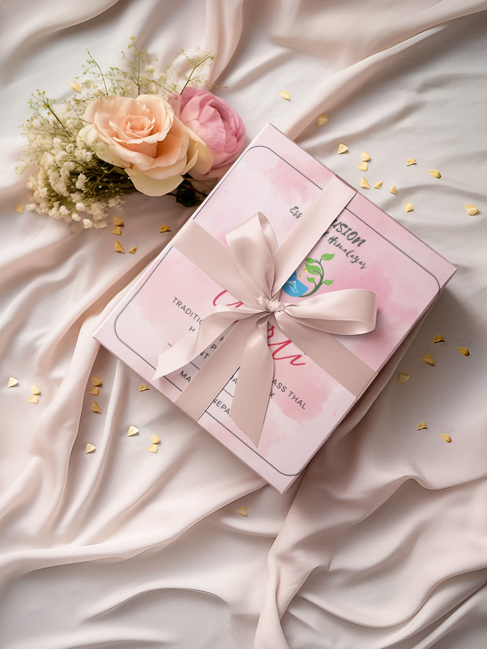 Custom candle gift set packaging with window display and protective inserts