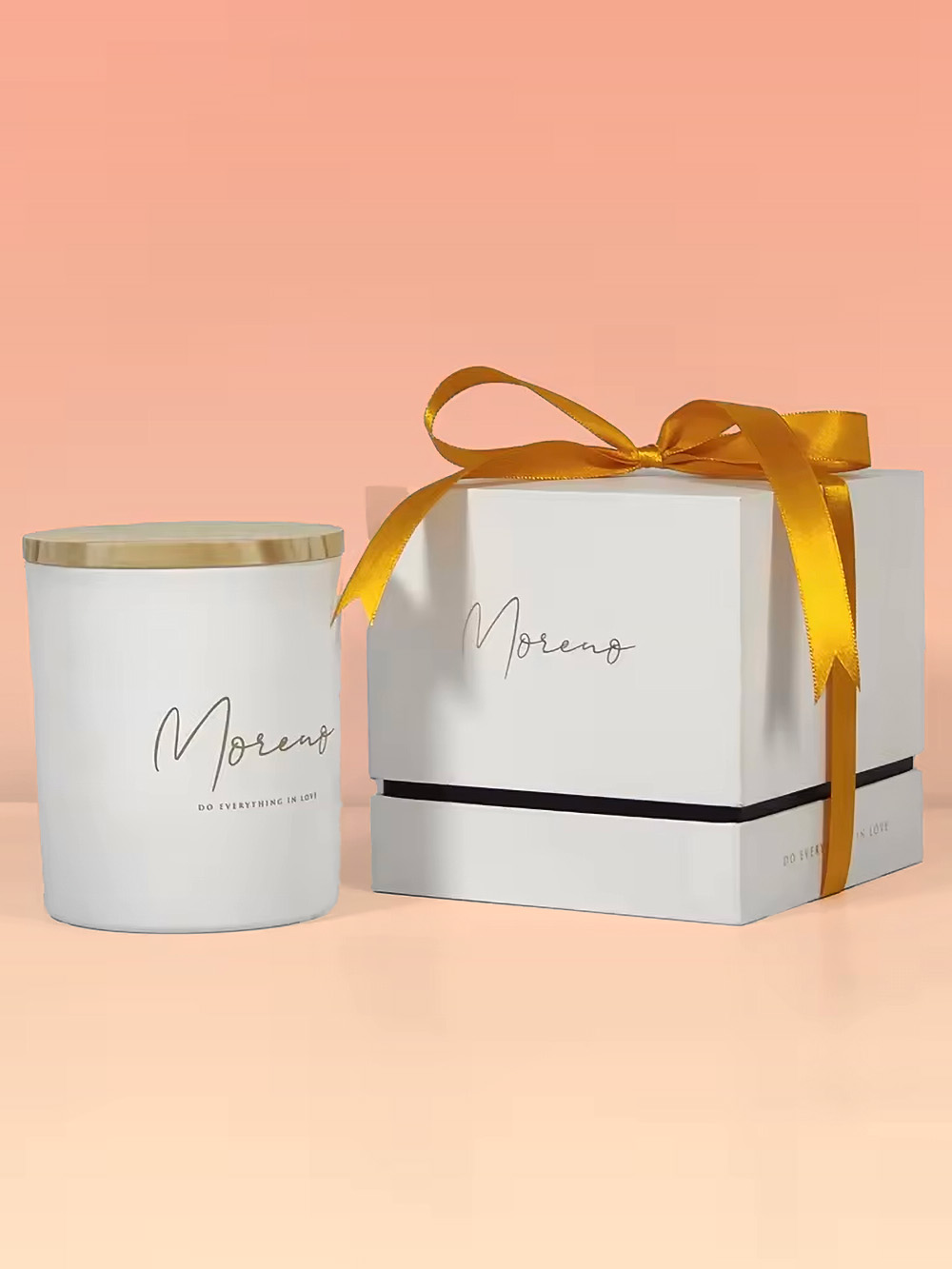 Custom candle gift set packaging with window display and protective inserts