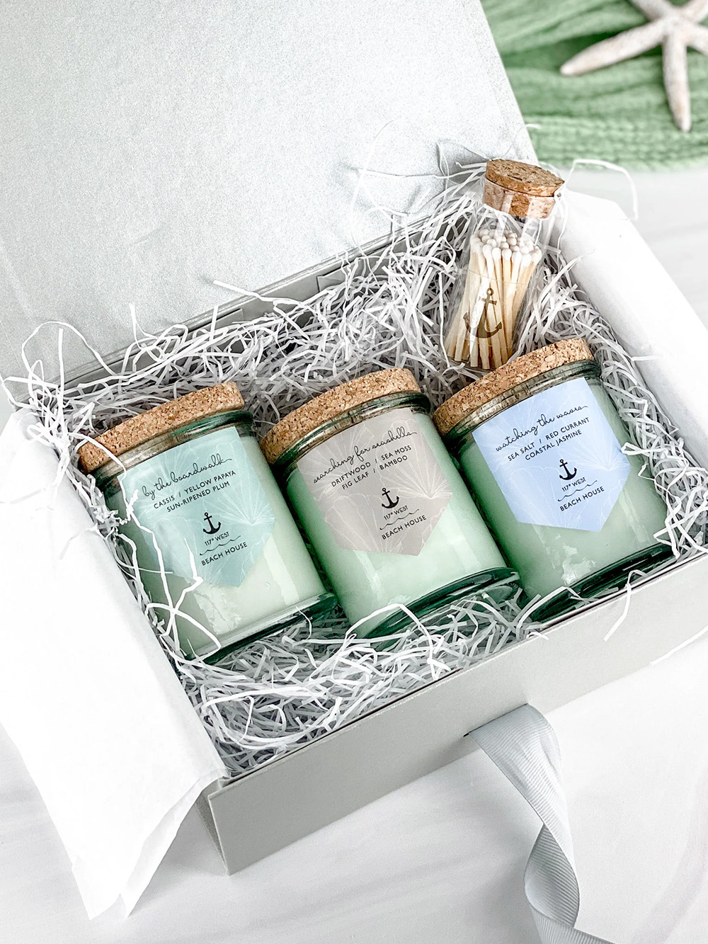 Custom candle gift set packaging with window display and protective inserts