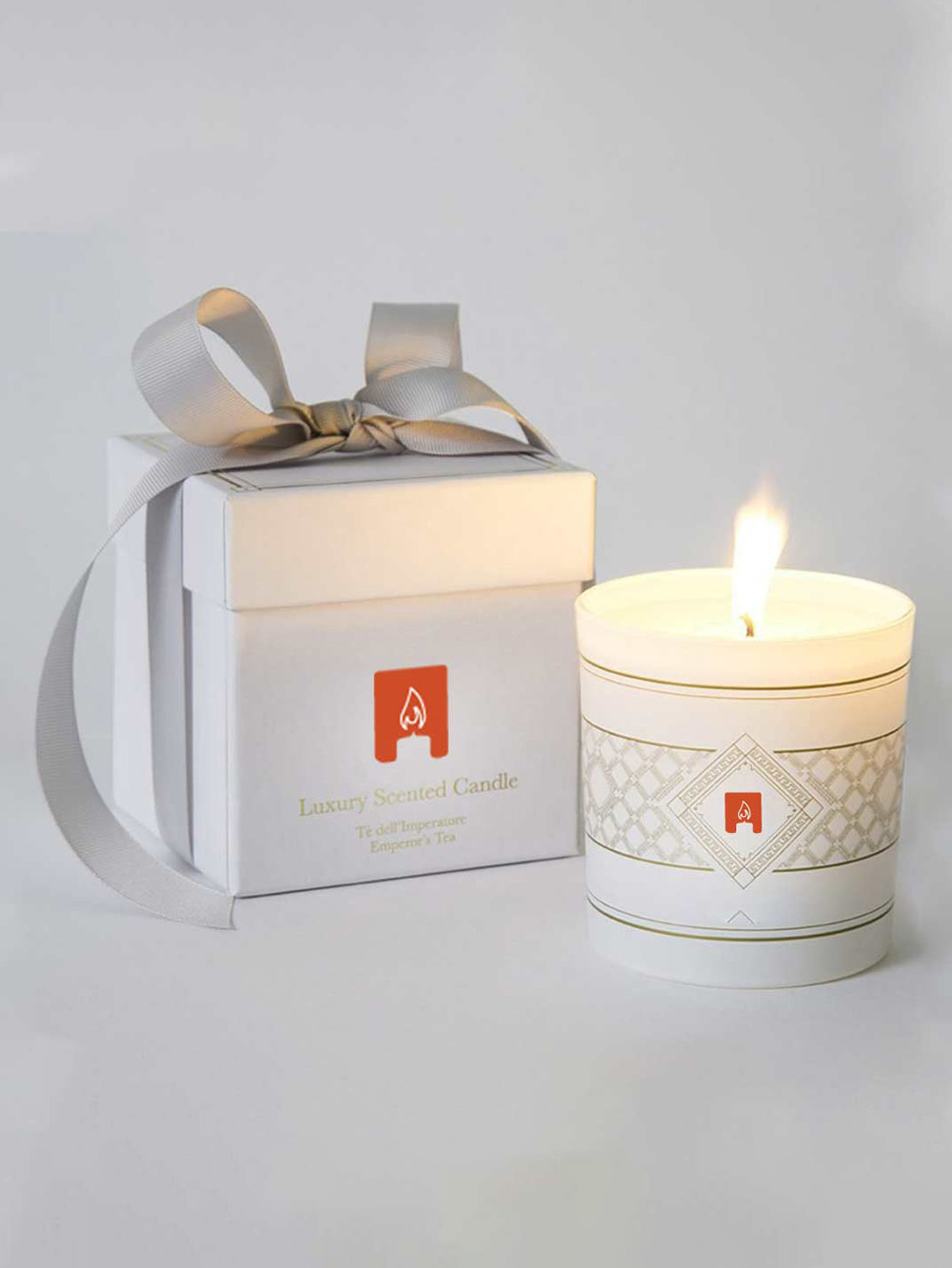 Custom candle gift set packaging with window display and protective inserts