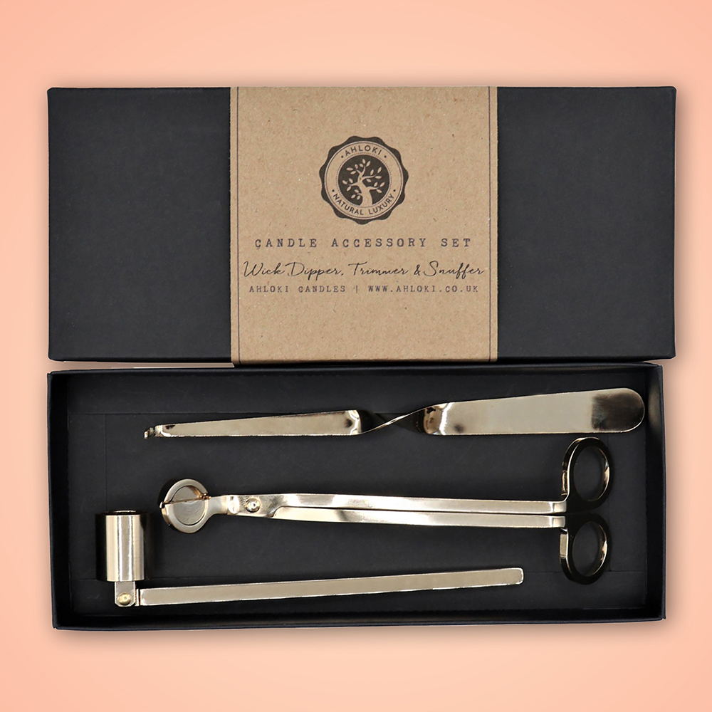 Personalised candle care kit boxes made from rigid or eco friendly cardboard with logo branding