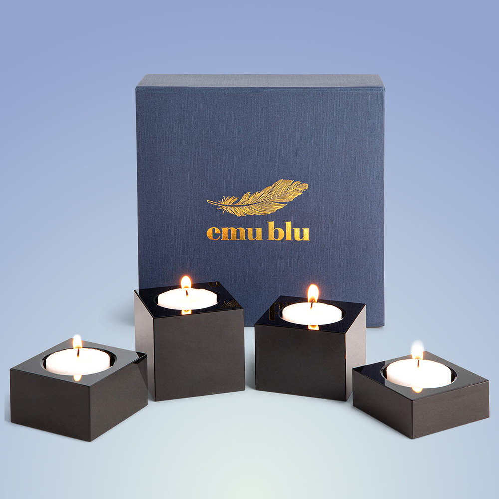 Personalised candle care kit boxes made from rigid or eco friendly cardboard with logo branding