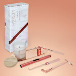 Personalised candle care kit boxes made from rigid or eco friendly cardboard with logo branding