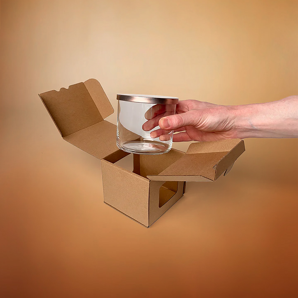 Branded candle shipping mailer boxes with custom inserts for safe ecommerce delivery across the UK