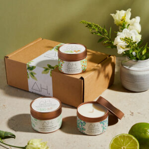 Luxury candle mailer boxes with custom interior printing for premium unboxing experience