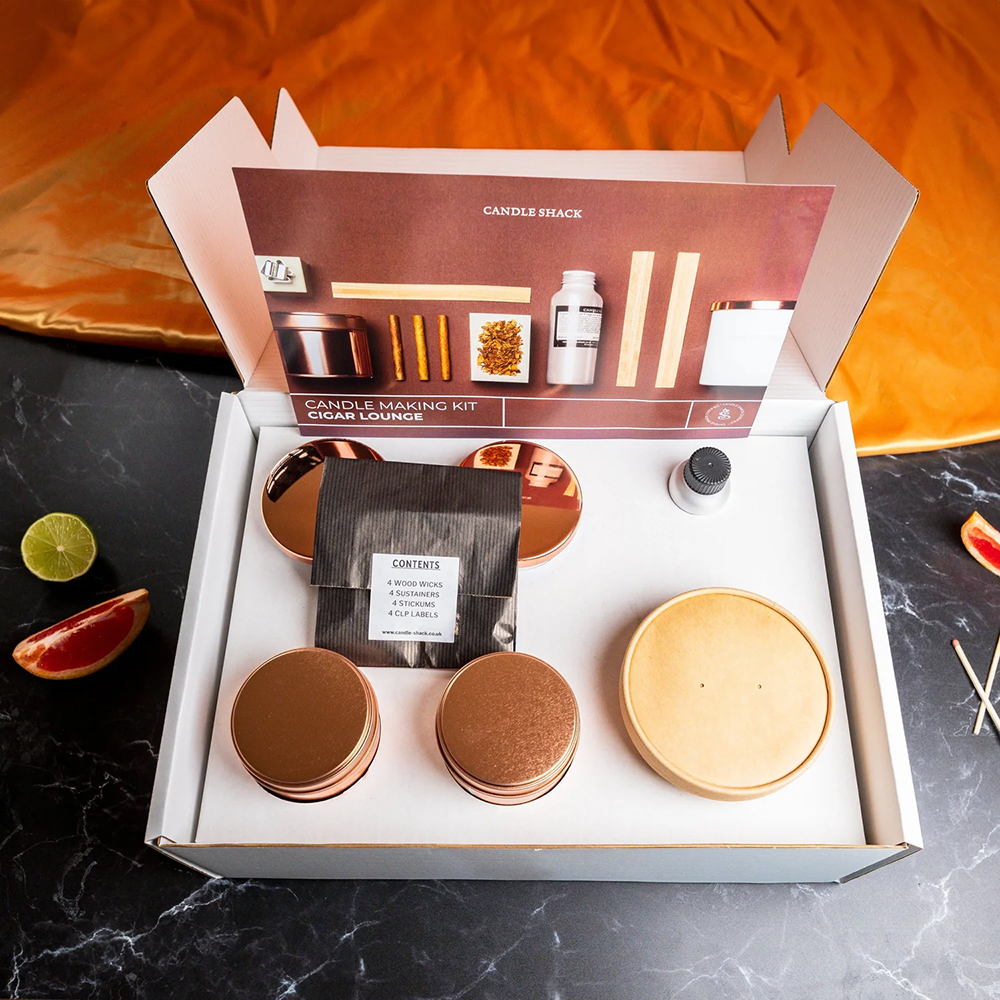 Branded candle making kit packaging for ecommerce DIY candle businesses in the UK