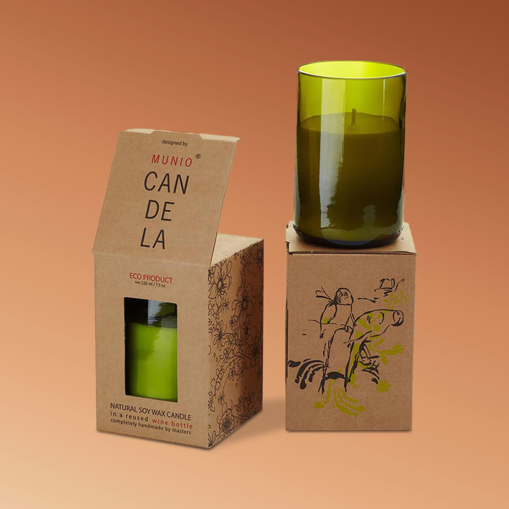 Personalised printed candle boxes with die cut window for premium candle brands and gift collections