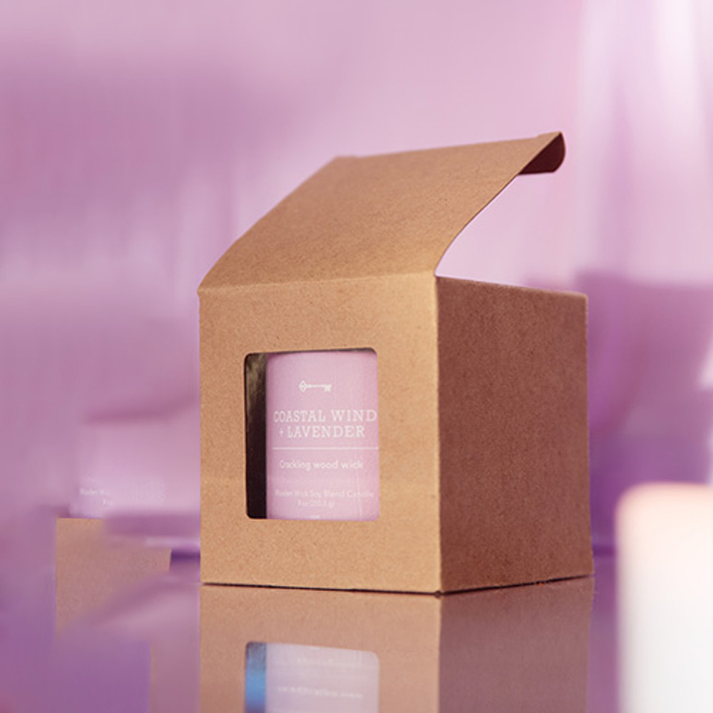 Custom rigid candle boxes with PVC window and magnetic closure for high end candle presentation and ecommerce delivery
