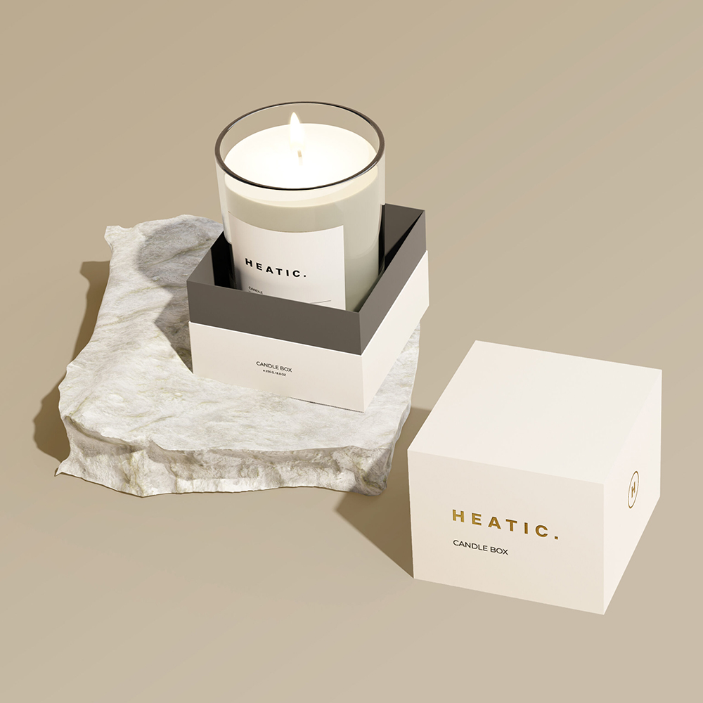 Bespoke rigid candle boxes with embossed branding for upscale retail and corporate gifting