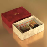 Luxury candle rigid gift boxes with custom inserts and soft touch lamination for premium collections