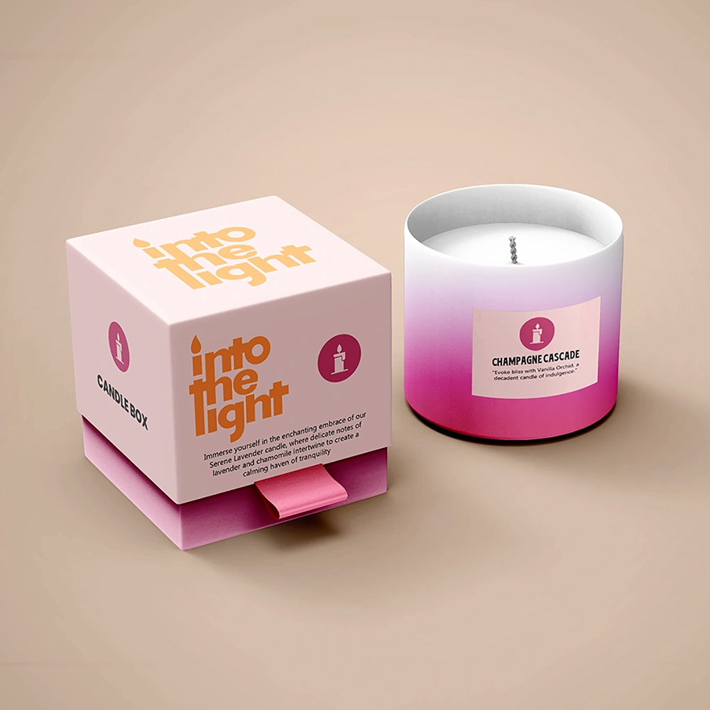Luxury candle rigid gift boxes with custom inserts and soft touch lamination for premium collections