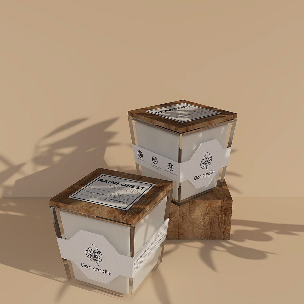 Eco friendly custom candle label stickers for soy wax candles and handmade candle brands