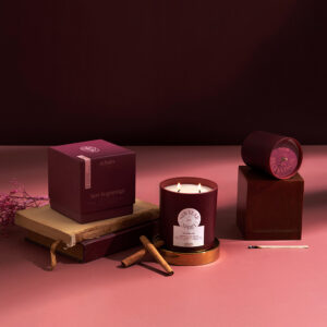 Premium two piece candle gift boxes with lid and base for high end home fragrance brands